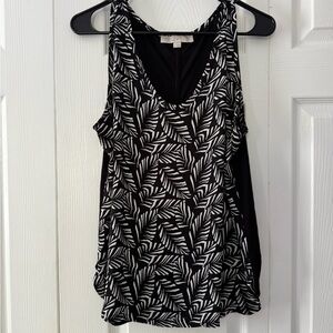 LOFT Black and White Sleeveless Tank Top